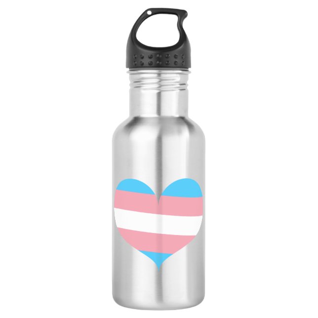 Transgender Pride Edelstahlflasche (Vorderseite)