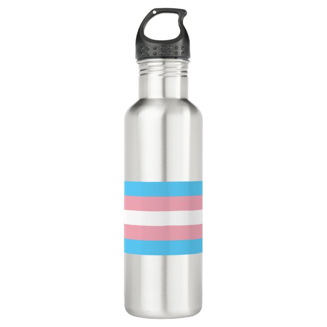 Transgender Pride Edelstahlflasche (Vorderseite)
