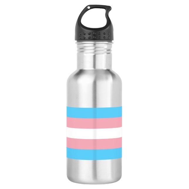 Transgender Pride Edelstahlflasche (Vorderseite)