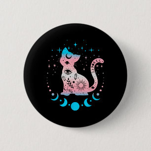 Transgender Pride Flag Colors Cat Lovers Button