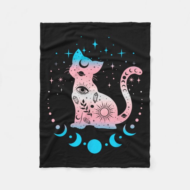 Transgender Pride Flag Colors Cat Lovers Fleecedecke (Vorderseite)
