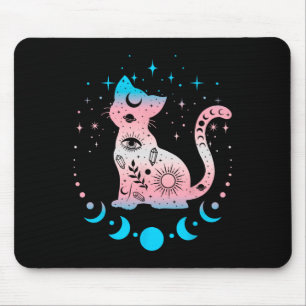 Transgender Pride Flag Colors Cat Lovers Mousepad