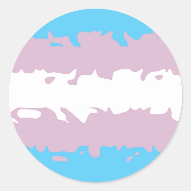 Transgender Pride Flag (Fuzzy) Runder Aufkleber (Vorderseite)