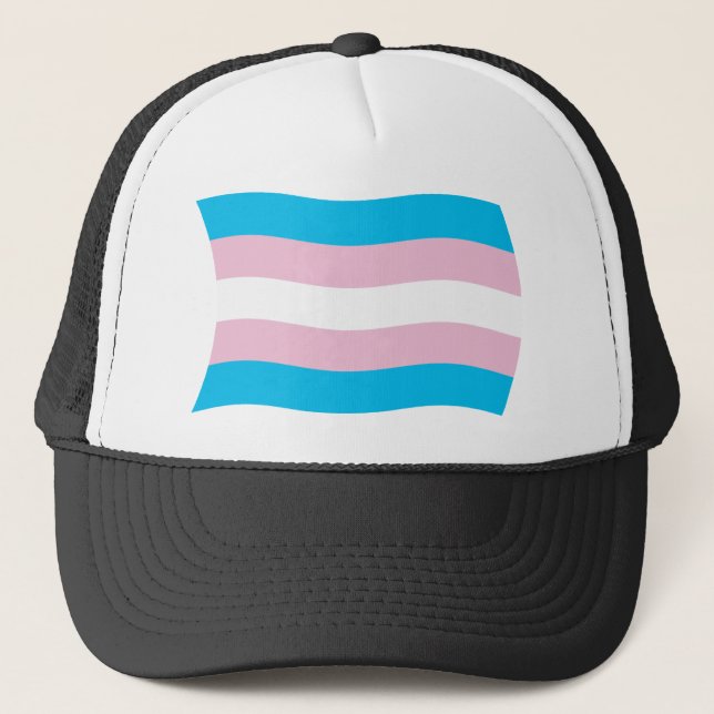 Transgender-Pride-Flag-Hut Truckerkappe (Vorderseite)