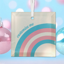 Transgender Pride Flag Regenbogen Custom Christmas Ornament Aus Glas