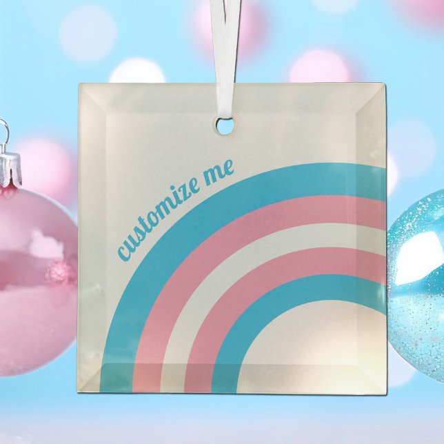 Transgender Pride Flag Regenbogen Custom Christmas Ornament Aus Glas (Von Creator hochgeladen)