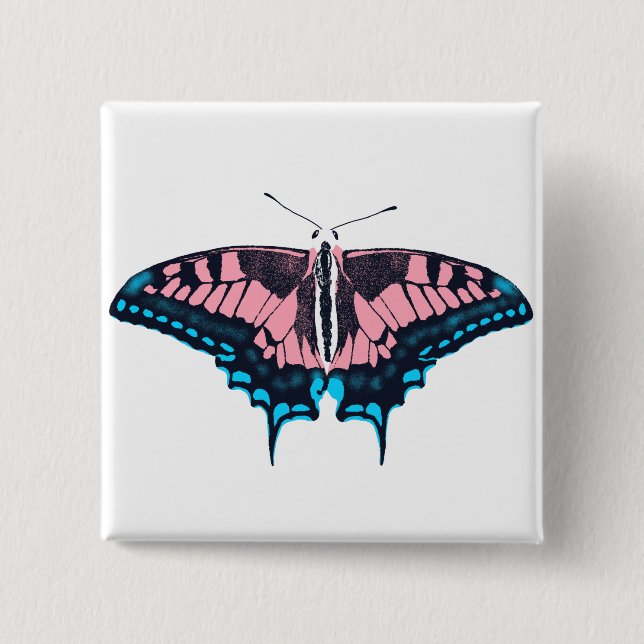 Transgender-Pride-Frack-Butterfly Button (Vorderseite)