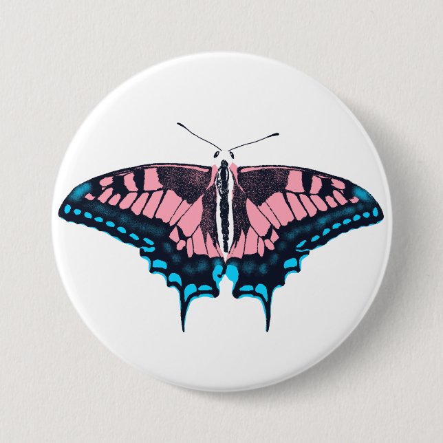 Transgender-Pride-Frack-Butterfly Button (Vorderseite)
