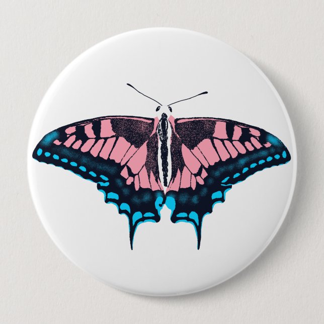 Transgender-Pride-Frack-Butterfly Button (Vorderseite)
