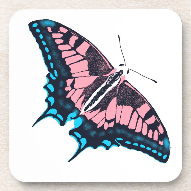 Transgender-Pride-Frack-Butterfly Getränkeuntersetzer (Vorderseite)