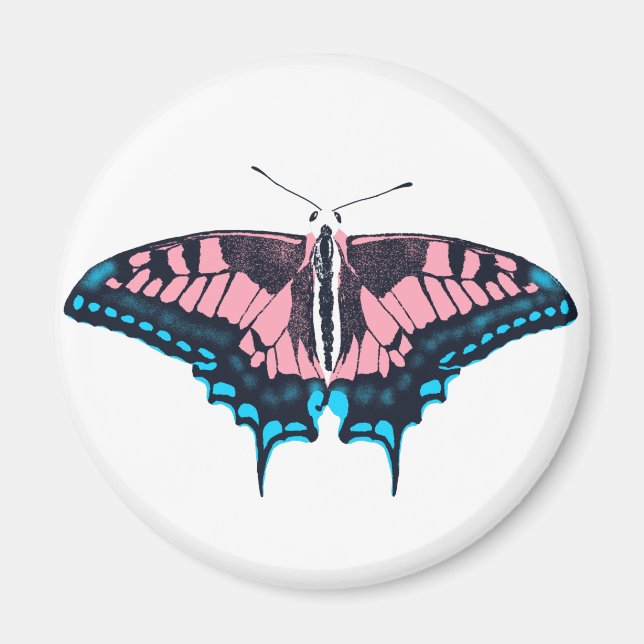 Transgender-Pride-Frack-Butterfly Magnet (Vorne)