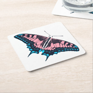 Transgender-Pride-Frack-Butterfly Rechteckiger Pappuntersetzer