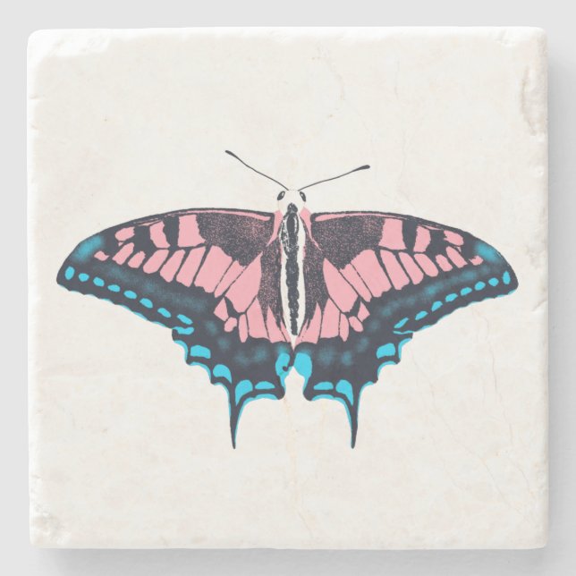 Transgender-Pride-Frack-Butterfly Steinuntersetzer (Vorderseite)