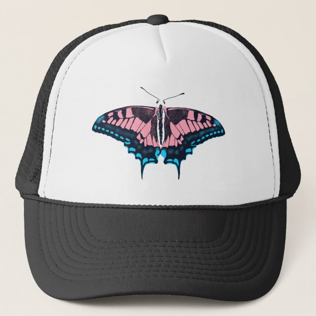 Transgender-Pride-Frack-Butterfly Truckerkappe (Vorderseite)