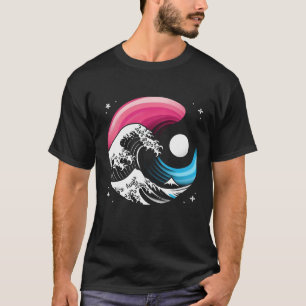 Transgender Pride LGBTQ Trans Flag Japanisch Wave  T-Shirt