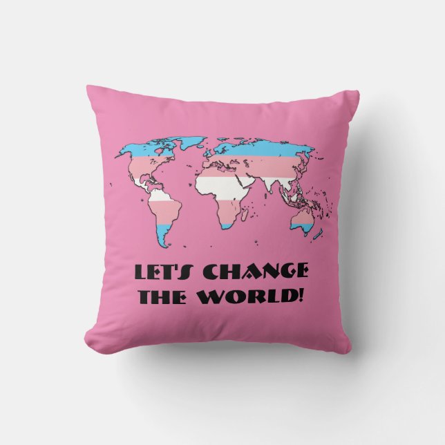 Transgender Pride Map des World Throw Pillow Kissen (Vorderseite)