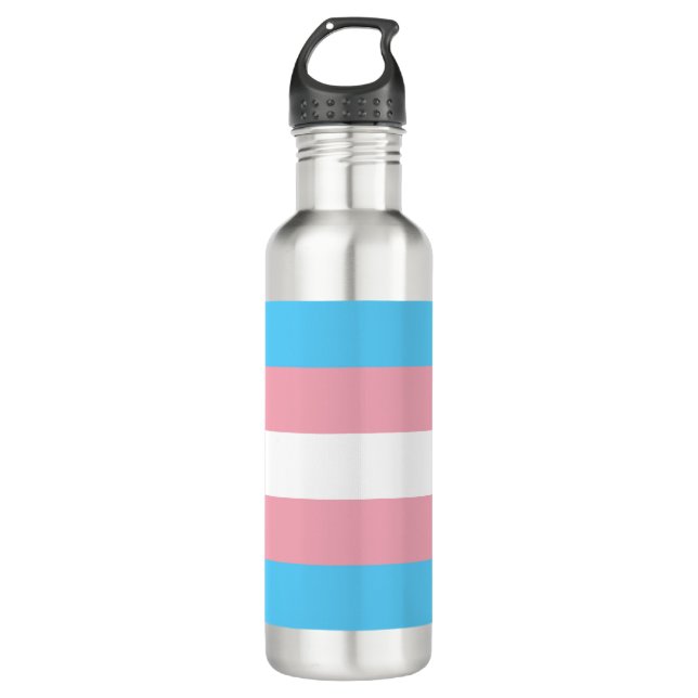 Transgender-Pride-Markierung Edelstahlflasche (Vorderseite)