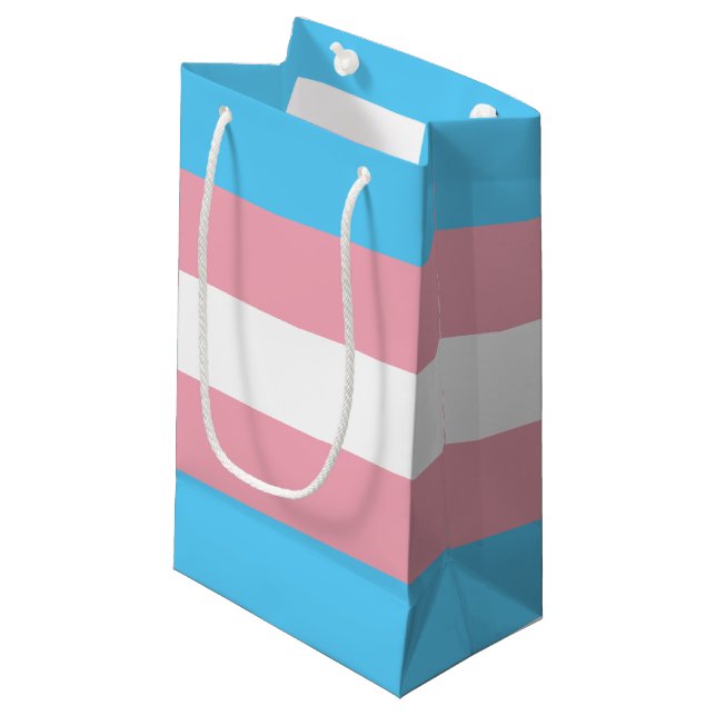 Transgender-Pride-Markierung Kleine Geschenktüte (Vorderseite Schrägansicht)
