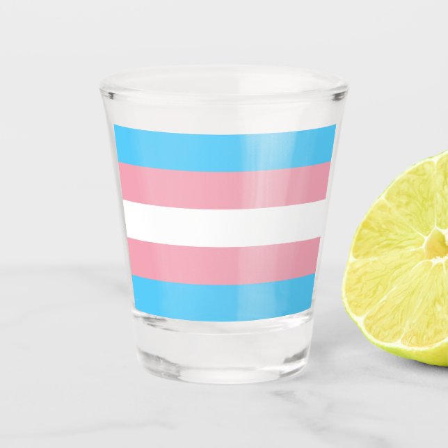 Transgender-Pride-Markierung Schnapsglas (Vorderseite)