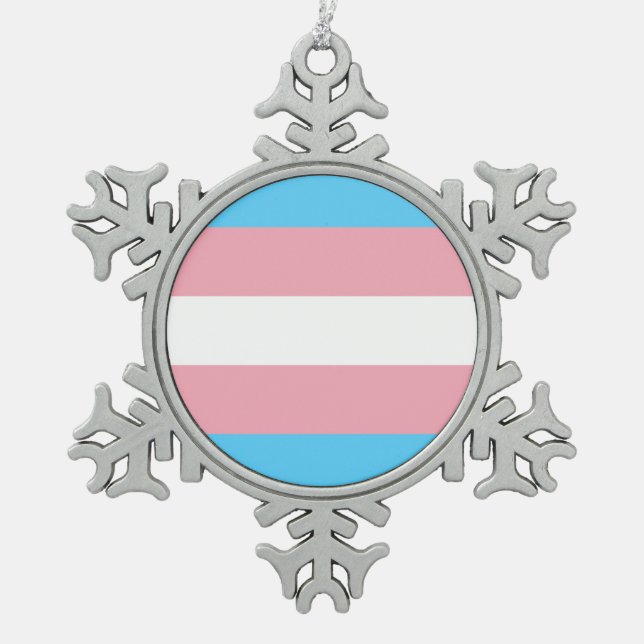 Transgender-Pride-Markierung Schneeflocken Zinn-Ornament (Vorderseite)