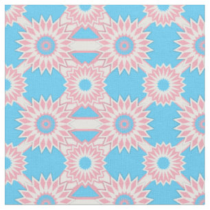 Transgender-Pride-Muster für nahtlose blaue Blume Stoff