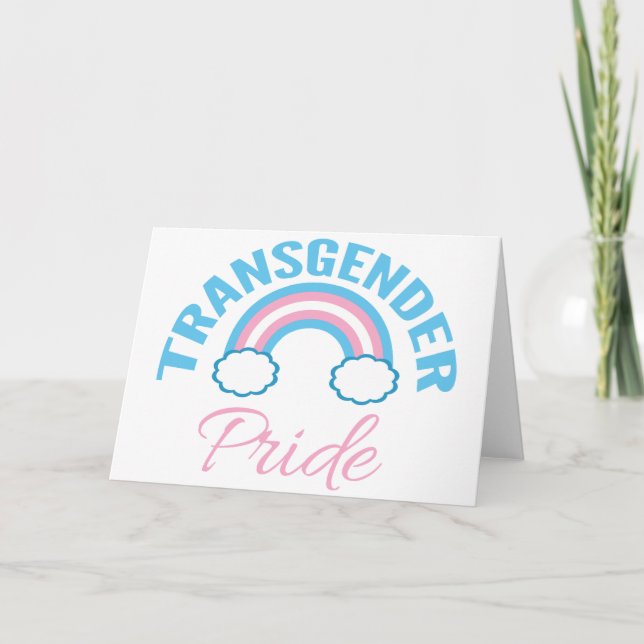 Transgender Pride Schöne Regenbogenflagge Karte (Vorderseite)