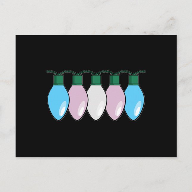 Transgender Prix Flag Weihnachtsbeleuchtung Postkarte (Vorderseite)