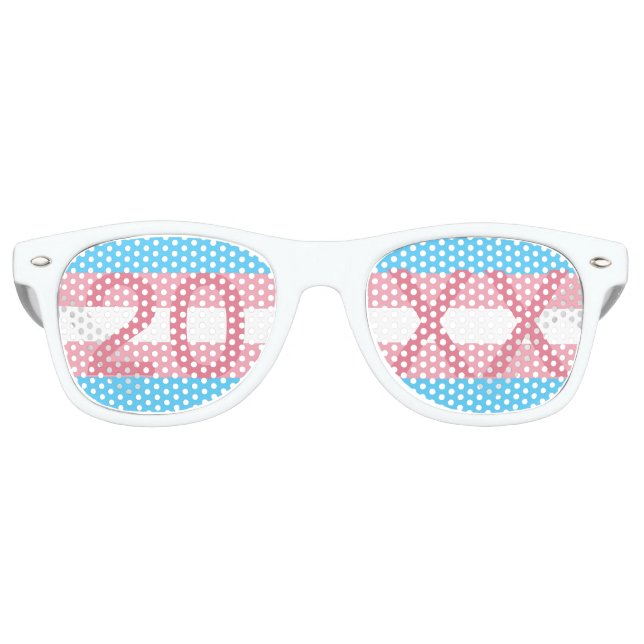 Transgender Prix Party Jahr Weiße Benutzerdefinier Partybrille (Vorderseite)