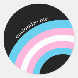 Transgender Rainbow Arc Prix Flag Personalisiert Runder Aufkleber