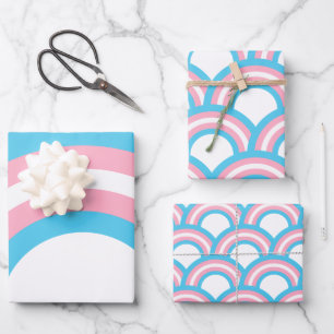 Transgender Rainbow Geschenkpapier Set