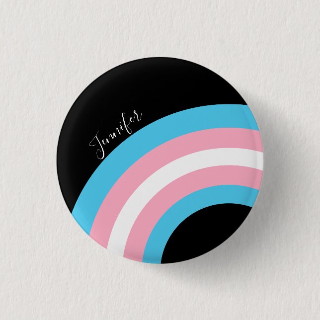 Transgender Rainbow Pride Custom Button (Vorderseite)
