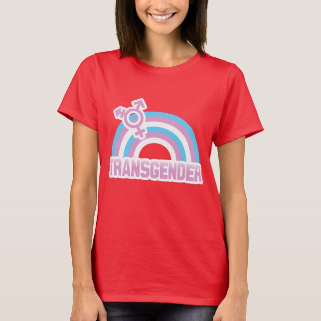 TRANSGENDER-REGENBOGEN-FLAGGE T-Shirt (Vorderseite)