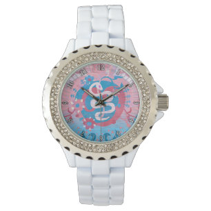 Transgender Schlange Damask - Flags-Farbe des Tran Armbanduhr