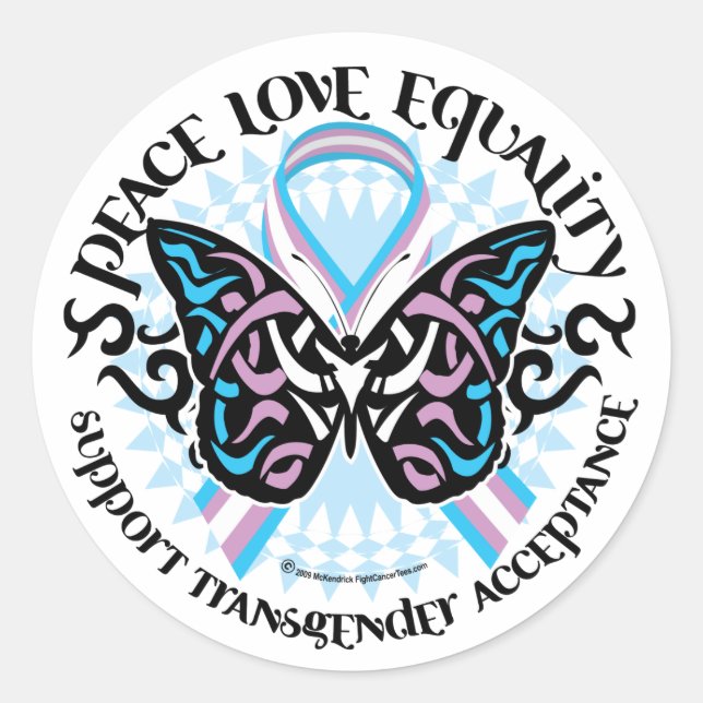 Transgender-Schmetterling Stammes- Runder Aufkleber (Vorderseite)