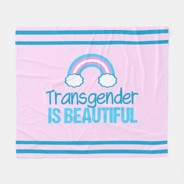 Transgender-schöner Regenbogen Fleecedecke (Vorderseite (Horizontal))