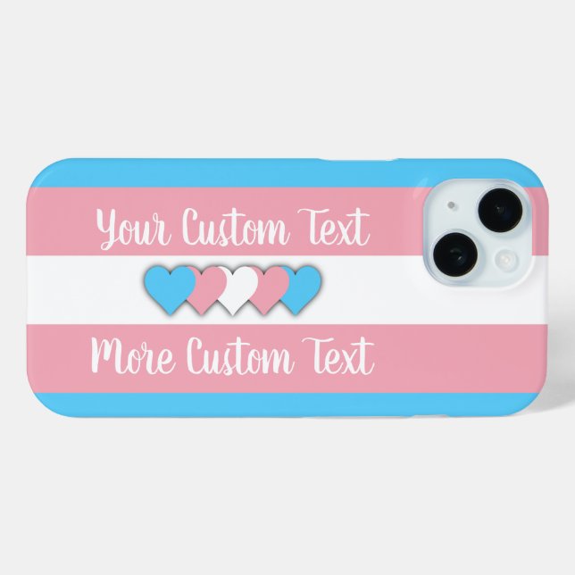 Transgender-Stolperflagge mit Text Case-Mate iPhone Hülle (Rückseite (Horizontal))