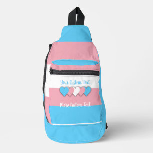 Transgender-Stolperflagge mit Text Crossbody Bag