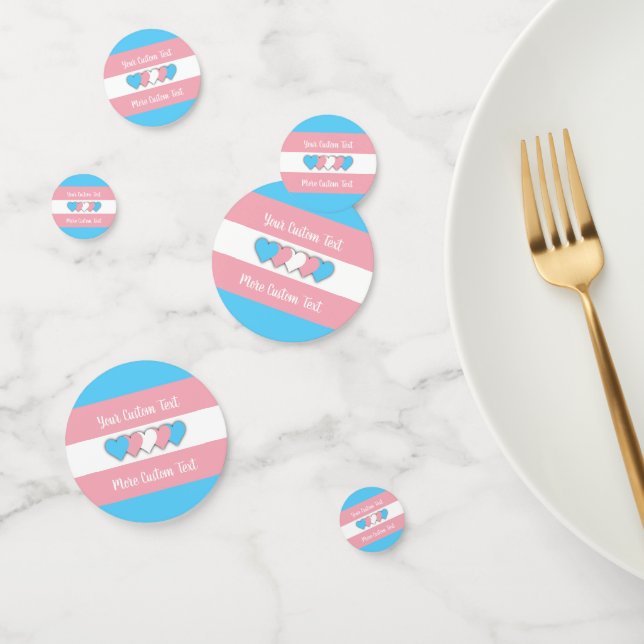 Transgender-Stolperflagge mit Text Konfetti (Gruppe)