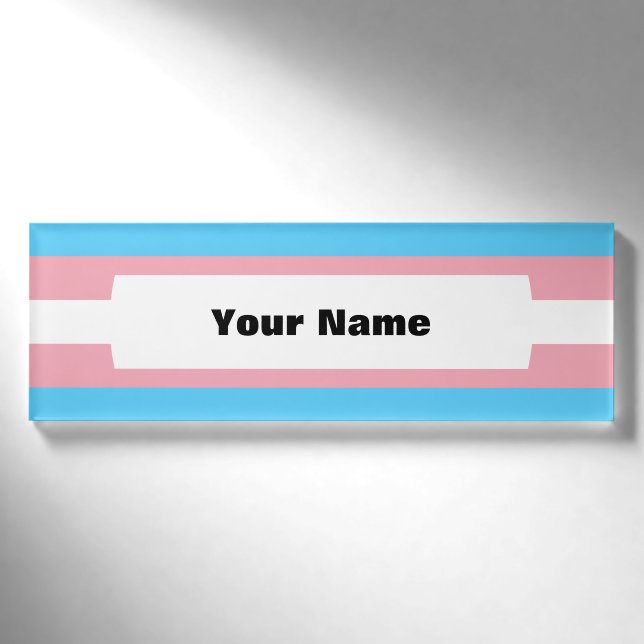 Transgender-Stolperflagge Namenschild (Vorderseite)