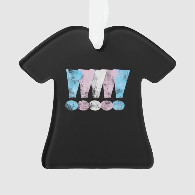 Transgender-Stolz-Ausrufezeichen Ornament (Vorderseite)