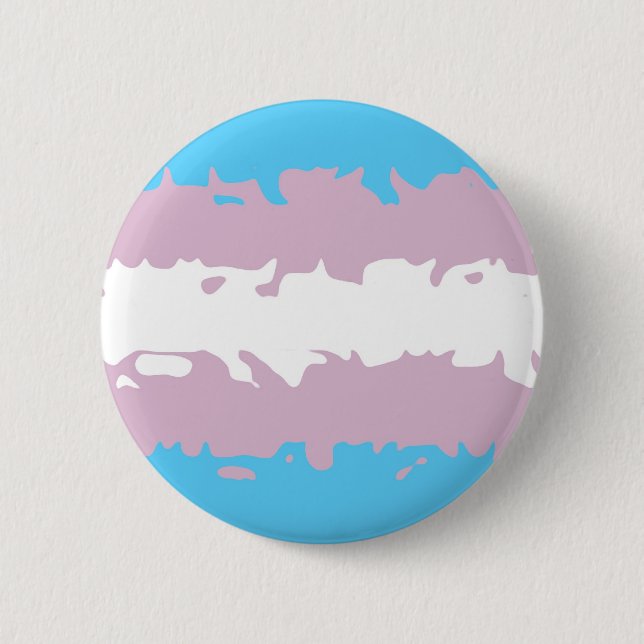 Transgender-Stolz-Flagge (flockig) Button (Vorderseite)