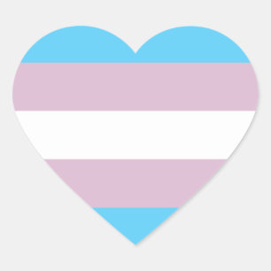 Transgender-Stolz-Flagge Herz-Aufkleber