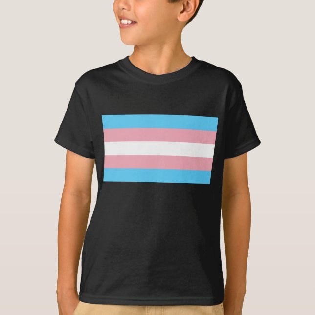 Transgender-Stolz-Flagge T-Shirt (Vorderseite)