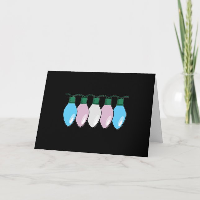 Transgender-Stolz-Flaggen-Weihnachtslichter Karte (Vorderseite)