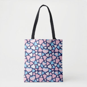 Transgender-Stolz-Herz-Muster-Tasche Tasche
