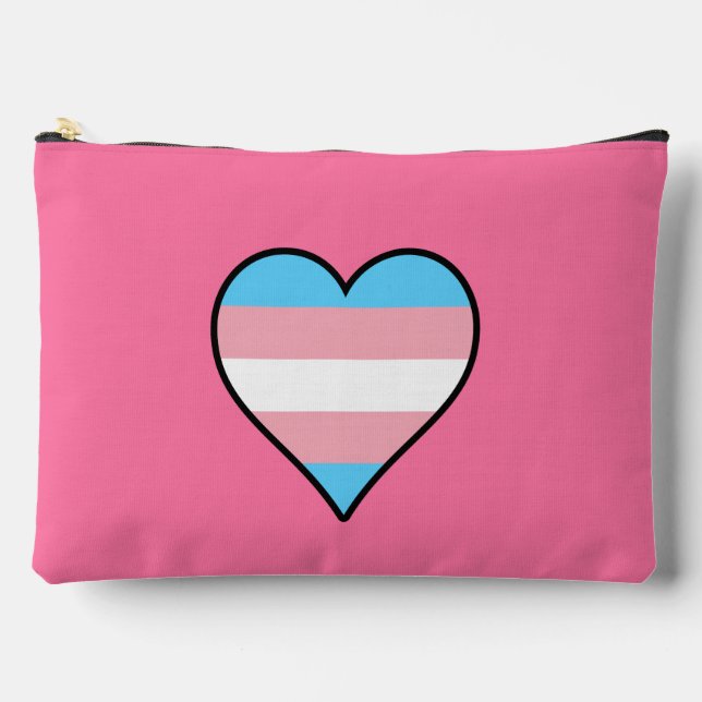 Transgender Stolz Herzen Zubehörtasche (Vorderseite)