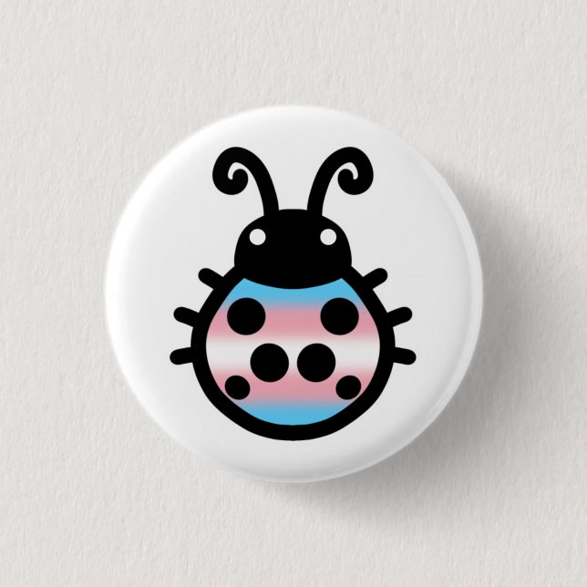 Transgender Stolz Marienkäfer Pin Badge Button (Vorderseite)
