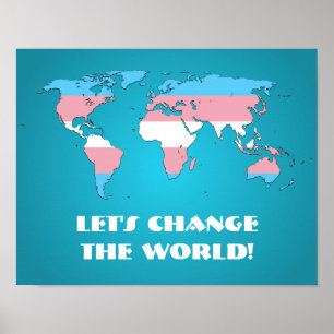 Transgender-Stolz Weltkarte Poster