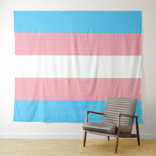 Transgender-Stolzflagge horizontal Wandteppich