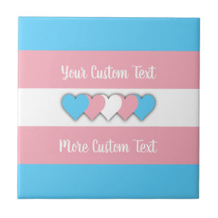 Transgender-Stolzflagge mit Text Keramikfliese